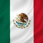 National flag of Mexico featuring green, white, and red stripes with the coat of arms in the center.