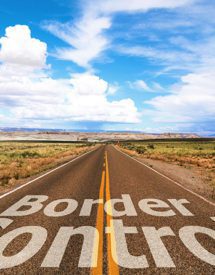 Road to border control for import or export