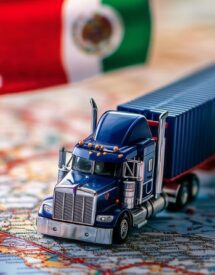 Map highlighting key cross-border transportation routes between the United States and Mexico for transloading services blog article.