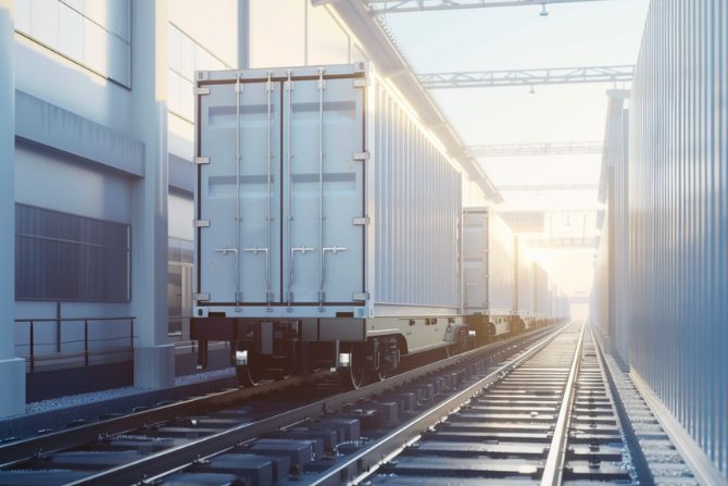 container in a warehouse